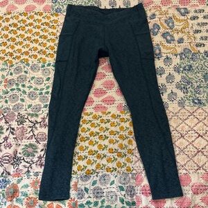 Pact Pocket Leggings Teal with Subtle Pattern